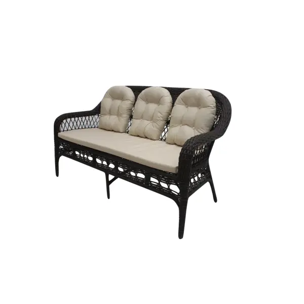 Садовое кресло с подушкой Viktoria 65x65x180 см искусственный ротанг коричневый