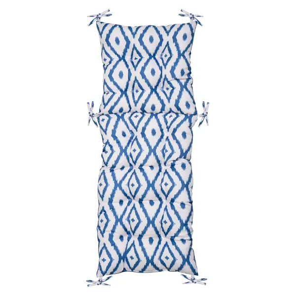 Подушка на сиденье 120x45 см цвет сине-белый
