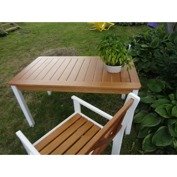 Стол садовый прямоугольный Valetta 77x70 см сосна бело-коричневый консольный стол corona range мексиканская сосна 80x43x78 см
