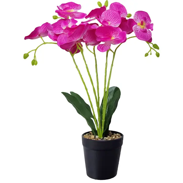 фото Искусственное растение орхидея в горшке ø14 пвх цвет красный без бренда