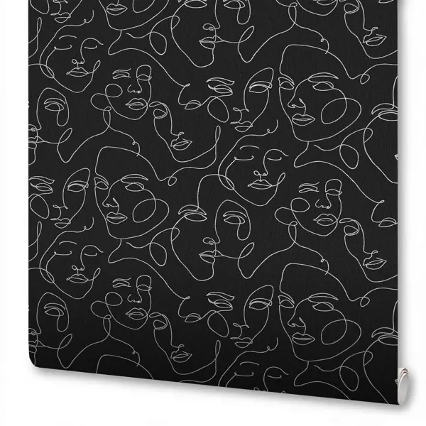обои флизелиновые wallsecret cascade черные 8820 19 Обои флизелиновые Wallsecret Picasso черные 1.06 м 8754-29