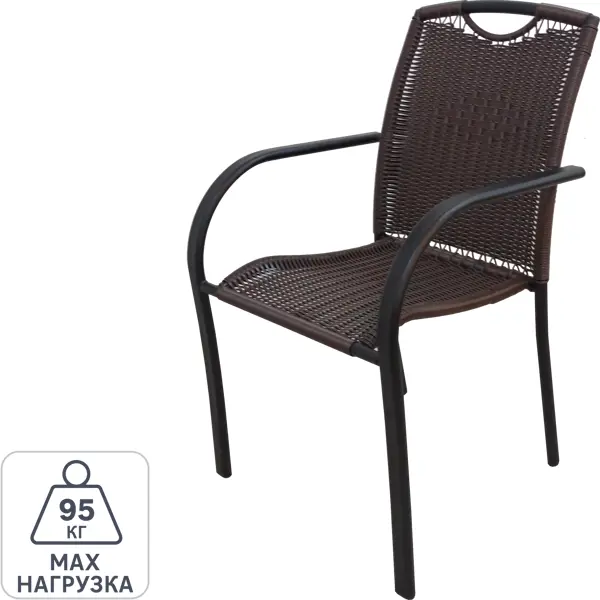 Стул Cafe5 64х55х86 см сталь/ротанг темно-коричневый стул вентал арт версаль 2 коричневый