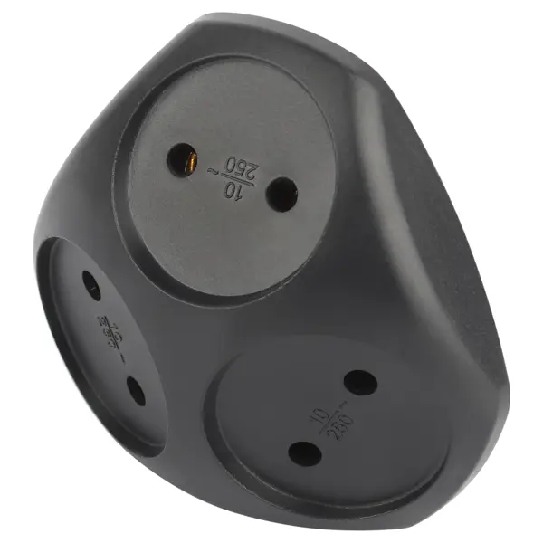 Разветвитель Эра 3 розетки без заземления 10 А цвет черный аудио разветвитель коммутатор 2x1 1x2 3 5 мм neoteck vc472c