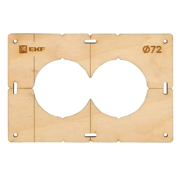 Шаблон для подрозетников EKF d 72 мм 2 поста шаблон для подрозетников ekf c 2 отв диам 68 мм expert sh d68 2