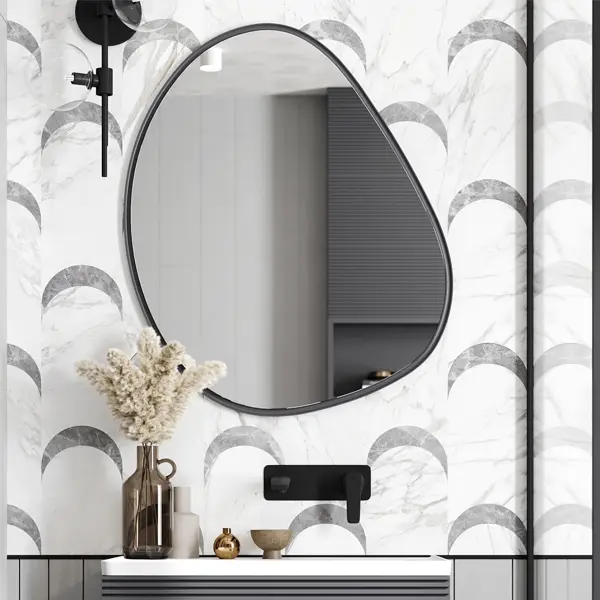 Зеркало для ванной Агат 60x76 см цвет серый kingseven роскошный бренд мода женщины готическое зеркало очки череп рамка металлический храм uv400