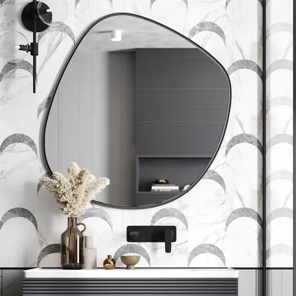 Зеркало для ванной Omega Glass Агат 80x83 см цвет серый внутренний угол москитной сетки для 25 мм рамки агат