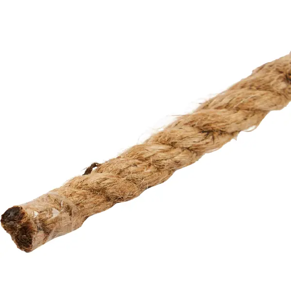 Веревка джутовая 16 мм цвет коричневый, на отрез веревка хлопчатобумажная сибшнур 16 мм на отрез