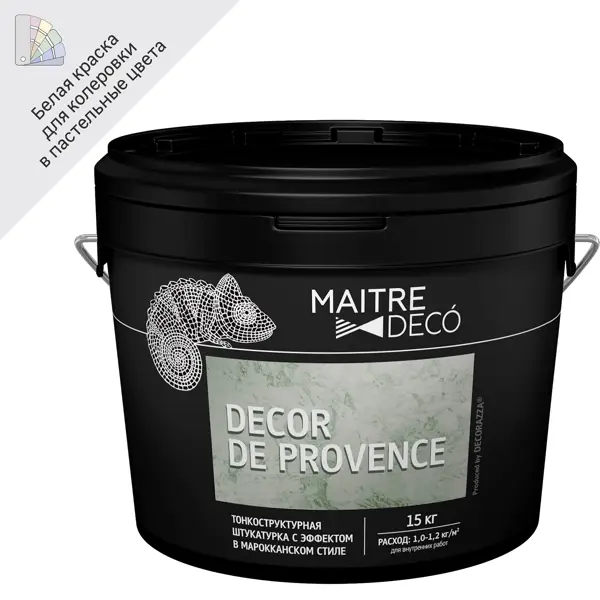 Штукатурка тонкоструктурная Maitre Deco «Decor de Provence» эффект марокканского стиля 15 кг фактурная штукатурка maitre deco pierre de lune 15 кг