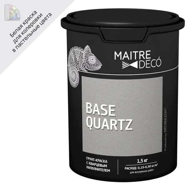 Грунт-краска Maitre Deco «Base Quartz» 1.5 кг грунт краска для декоративных покрытий maitre deco sous couche 1 5 кг