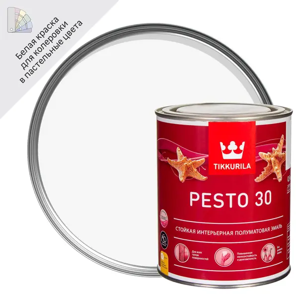 Эмаль Tikkurila Pesto 30 полуматовая цвет белый 0.9 л крутые бренды должны быть горячими свежее руководство по продвижению на рынке берг ю берер м