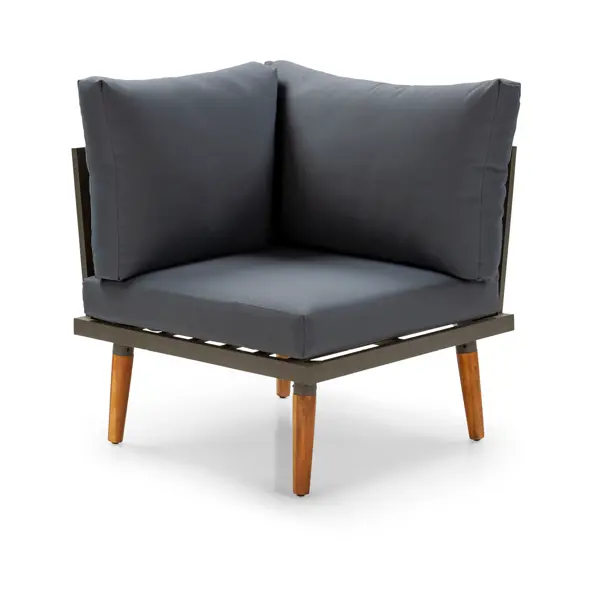 фото Набор мебели лаин gs010 алюминий цвет серо-бежевый стол диван угловой элемент без бренда
