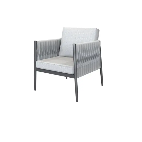 фото Набор садовой мебели naterial henio алюминий/полиэстер/стекло серый: стол, диван и 2 кресла