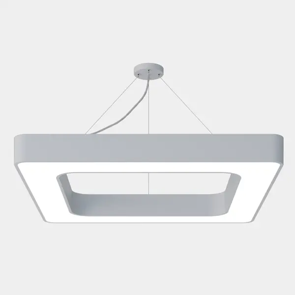 фото Светильник подвесной светодиодный «geometria» quadro 5 м² нейтральный белый свет цвет белый без бренда