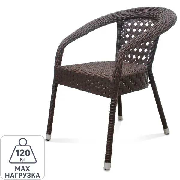 Кресло Deco 70x80x65 см искусственный ротанг цвет темно-коричневый зеркало мебелик васко в 61н темно коричневый патина п0001730
