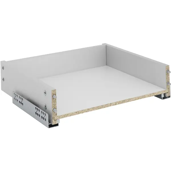 Выдвижной ящик для шкафа с мягким закрыванием 35.2x31.1x8.1 см ЛДСП цвет серый ящик deluxe с крышкой 18 9x13 2x11 см полипропилен серый