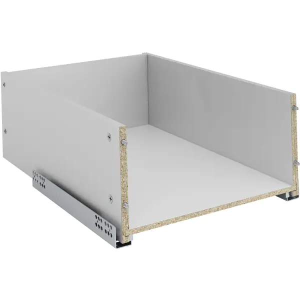 Выдвижной ящик для шкафа с мягким закрыванием 35.2x51.1x17.7 см ЛДСП цвет серый разделители в ящик тележки и шкафа сорокин