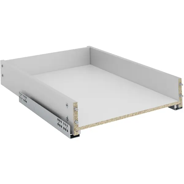 Выдвижной ящик для шкафа с мягким закрыванием 35.2x51.1x8.1 см ЛДСП цвет серый выдвижной ящик для шкафа с мягким закрыванием 55 2x51 1x17 7 см лдсп серый