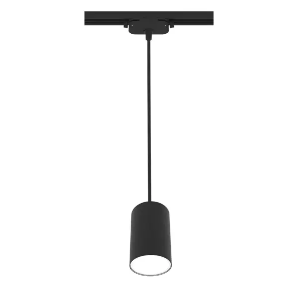 Трековый светильник спот подвесной Ritter Artline 55x100мм до 1м под лампу GU10 до 2.6м² металл цвет чёрный