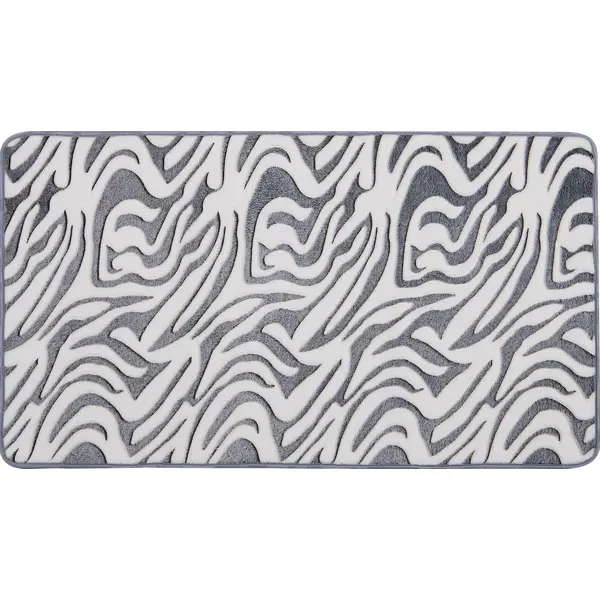 Коврик декоративный полиэстер Зебра 60x110 см цвет серый зебра в клеточку прописи с наклейками счёт