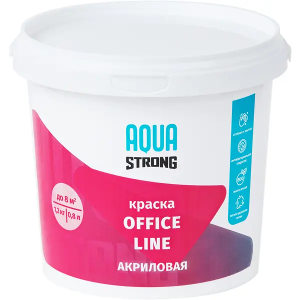 фото Краска для офиса office line износостойкая цвет белый 1.2 кг nevel silver