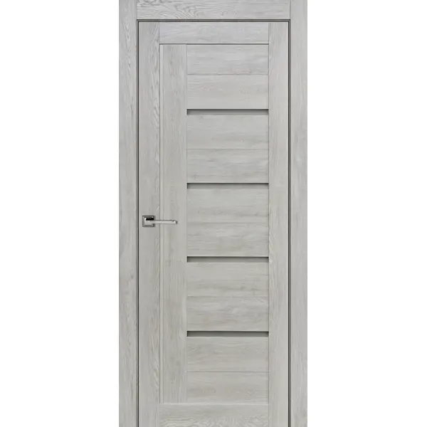 Дверь межкомнатная остекленная без замка и петель в комплекте Тренд вертикальный 90x200 см Hardflex цвет серый