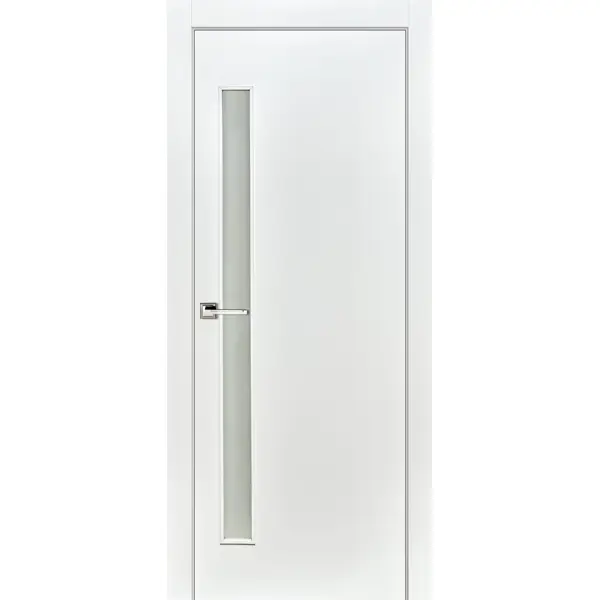 Дверь межкомнатная остекленная без замка и петель в комплекте 80x200 см финиш-бумага цвет белый