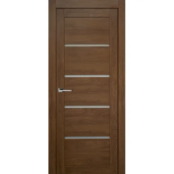 Дверь межкомнатная остекленная без замка и петель в комплекте Тренд горизонтальный 60x200 см Hardflex цвет коричневый