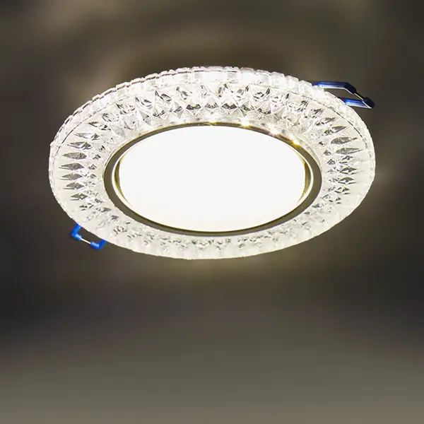 фото Светильник точечный встраиваемый italmac emilia с led-подсветкой под отверстие 85 мм, 5 м², цвет прозрачный