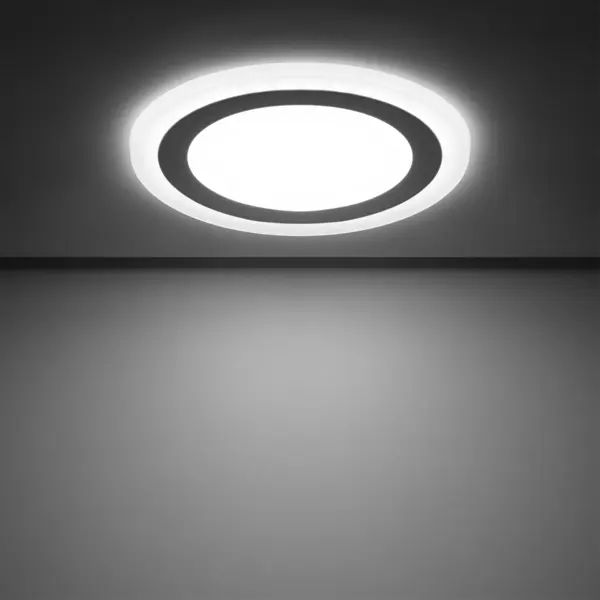 фото Светильник встраиваемый светодиодный gauss backlight bl119 круглый 12/4 вт 4000 k, алюминий/акрил, цвет белый
