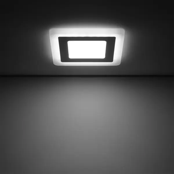 фото Светильник встраиваемый gauss backlight bl123 квадрат 6 и 3 вт свет холодный белый