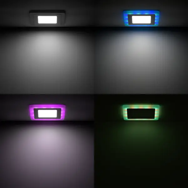 фото Светильник точечный светодиодный встраиваемый gauss backlight rgb bl423 под отверстие 120 мм, 2.25 м², rgb, цвет белый