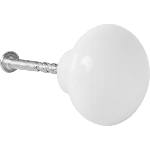 Ручка-кнопка мебельная 3101-00-WH 27x35 мм, цвет белый мебельная ручка кнопка левша