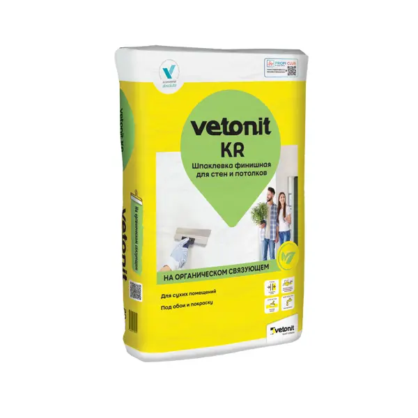 Шпаклевка полимерная финишная Vetonit KR 20 кг шпаклёвка полимерная финишная vetonit lr паста бриллиант 18 кг