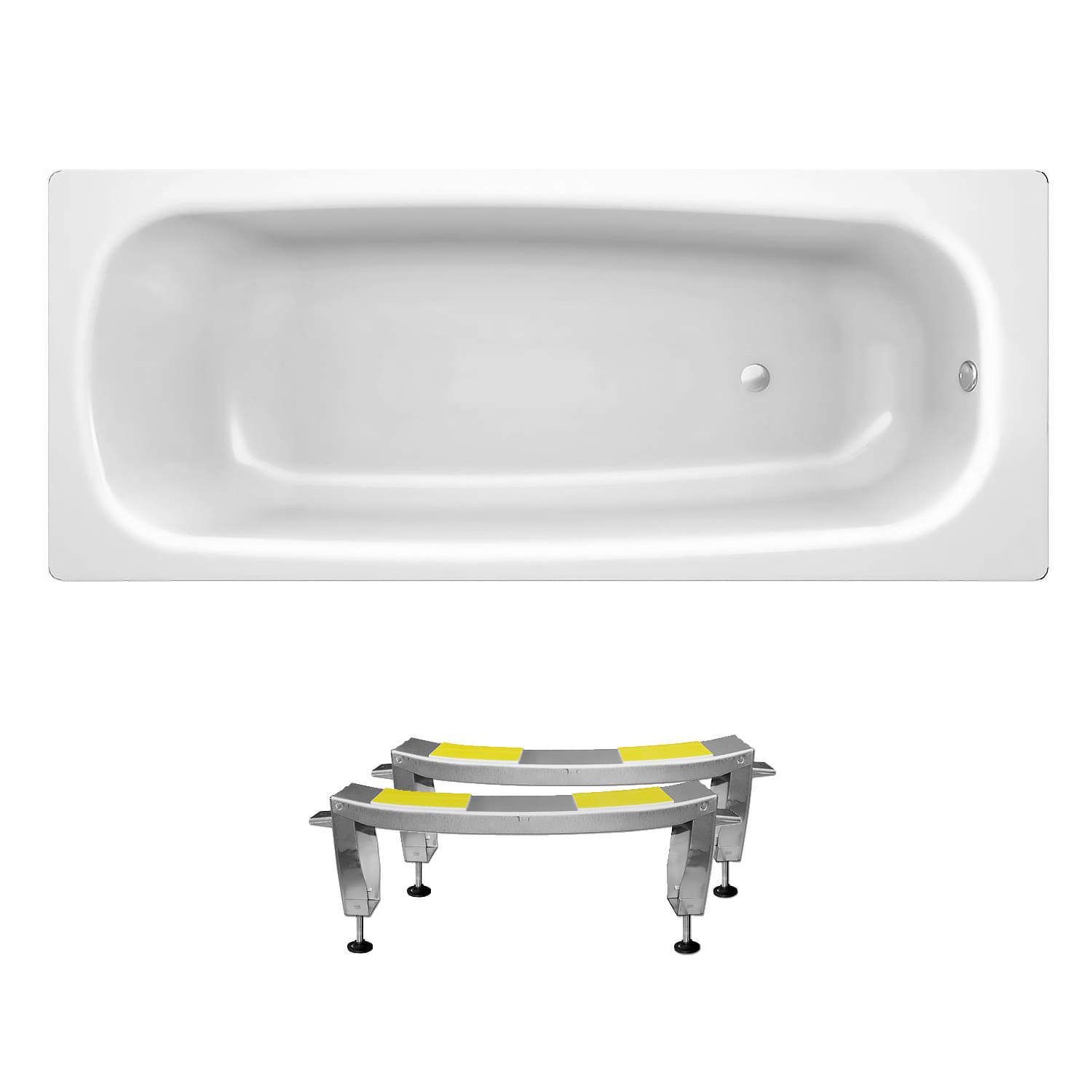 Прямоугольная ванна Sanitana BLB Universal S398043AH000000N_B75HAH001N  сталь 170x75 см с шумоизоляцией и ножками ✳️ купить по цене 41512 ₽/шт. в  Курске с доставкой в интернет-магазине Леруа Мерлен