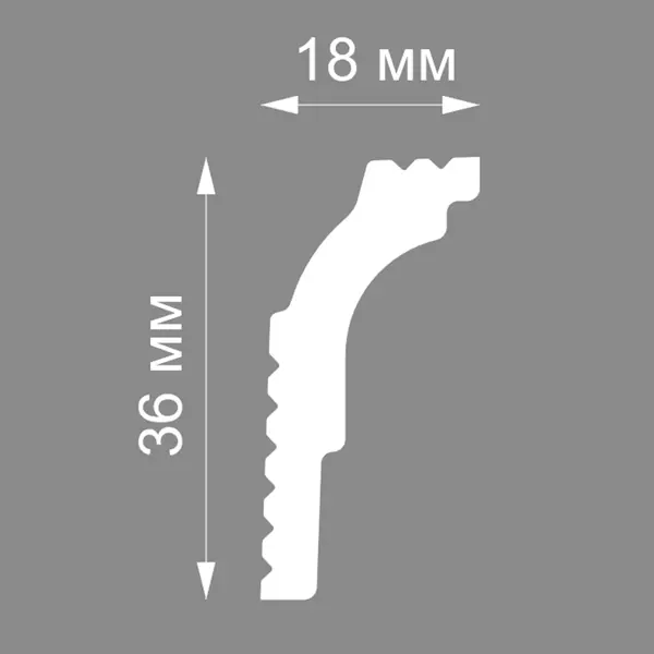 фото Уголок для плинтуса полистирол ударопрочный format 14d белый 36 мм