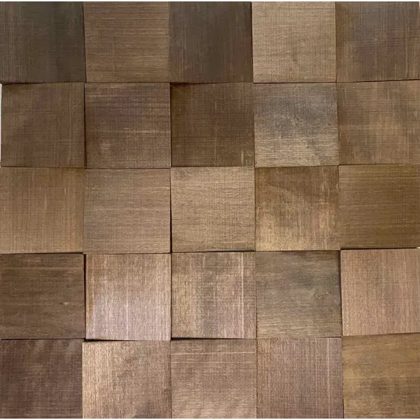Деревянная мозаика термо-ольха коричневая 0.53 м² 88 шт. 3d панель осина термо 48 шт 1 01 м²