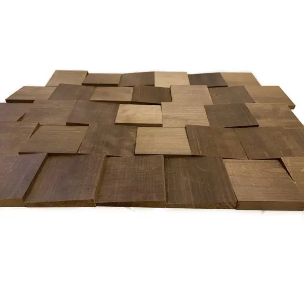 фото Деревянная мозаика термо-ольха коричневая 0.53 м² 88 шт. без бренда