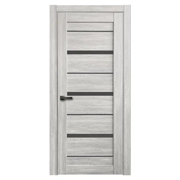 Дверь межкомнатная остекленная с замком и петлями в комплекте Тренто 70x200 см ПВХ цвет дуб европейский серый