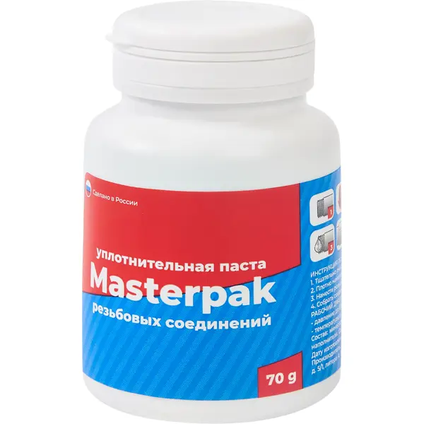 Паста уплотнительная Masterpak для воды 70 г профессиональная уплотнительная паста для резьбовых соединений daveti