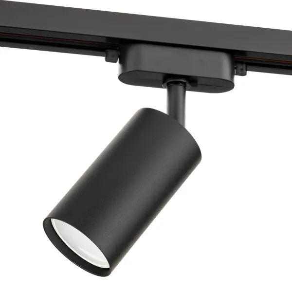фото Трековый светильник спот поворотный ritter artline 55x100мм под лампу gu10 до 2.6м² металл цвет чёрный