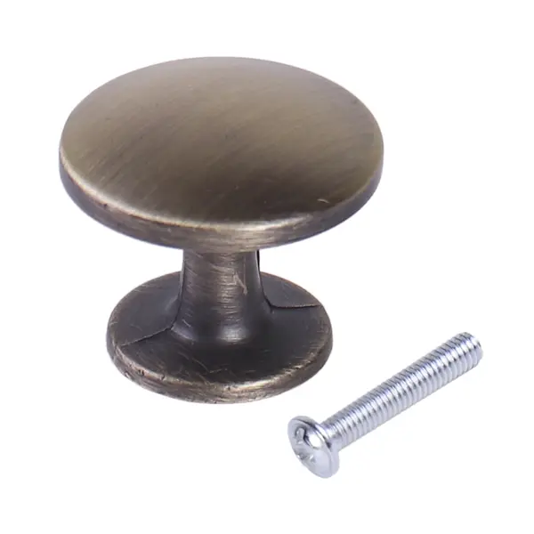 Ручка-кнопка мебельная L4.KNOB15AB ЦАМ цвет бронза ручка кнопка мебельная алюминий бронза