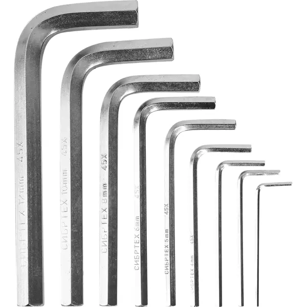 Набор ключей имбусовых шестигранных Сибртех 12316 2-12 мм, 9 предметов набор метчиков сибртех 77307 21 шт