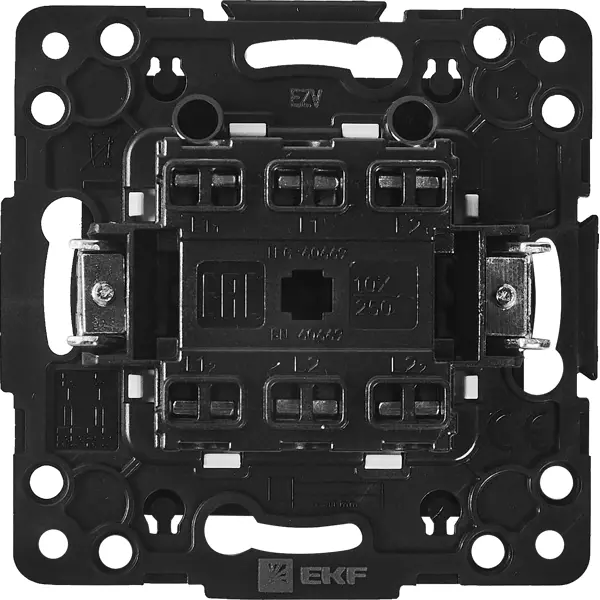 фото Переключатель встраиваемый ekf стокгольм ezv10-027-20 2 клавиши цвет черный