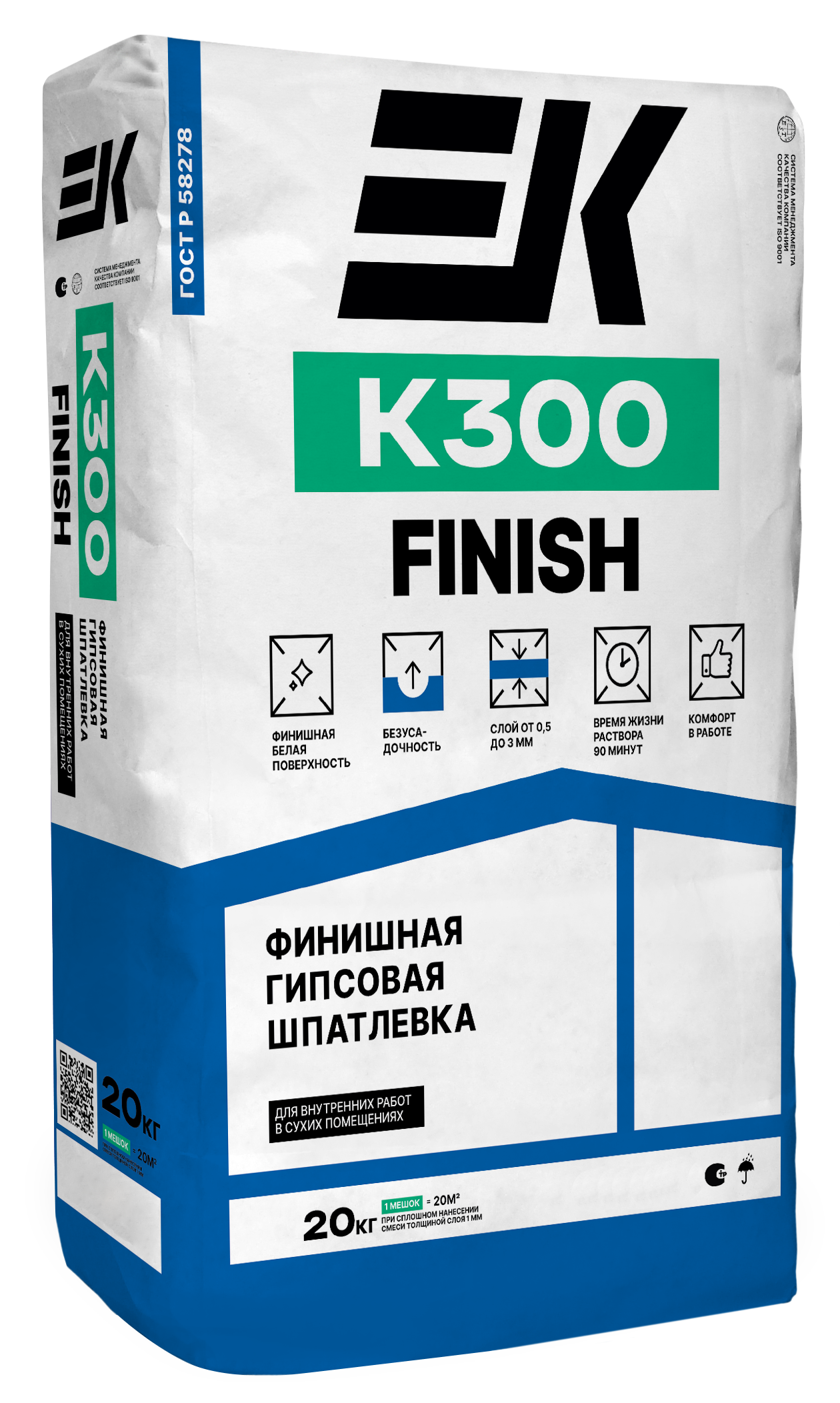 Шпаклевка гипсовая финишная EK K300 20 кг ✳️ купить по цене 384 ₽/шт. в  Саранске с доставкой в интернет-магазине Леруа Мерлен