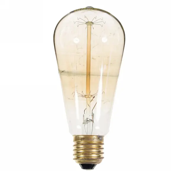 фото Лампа накаливания uniel vintage конус e27 60 вт 300 лм свет тёплый белый