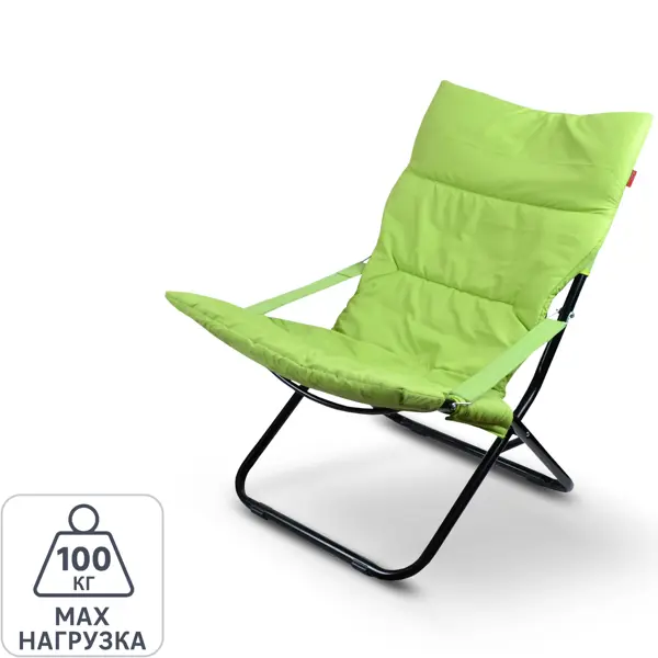 Кресло-шезлонг Nika Haushalt HHK4-LM/G складное 86x64 см сталь зеленый кресло складное 50х50х75 см синее джинс ткань водоотталкивающая с карманом 100 кг nika кс1 дс