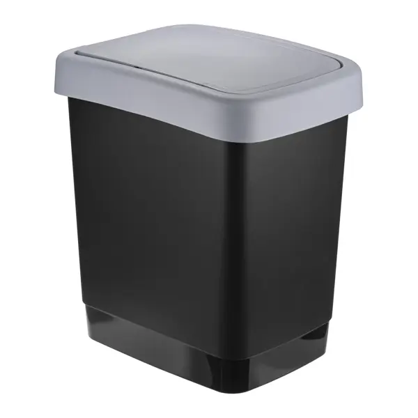 Контейнер мусорный 18 л Idea Твин полипропилен цвет черный контейнер для мусора idea твин 25л синий пластик