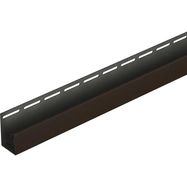 J-профиль для фасадных панелей Docke 3 м цвет тёмно-коричневый угол наружный docke камень крупный 406x19 5 мм темно коричневый
