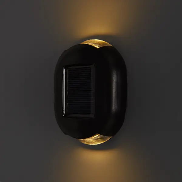 Светильник настенный поликристаллический уличный на солнечных батареях OSL-008 IP54 цвет черный теплый белый свет гирлянда светодиодная шарики на солнечных батареях 10 led белый
