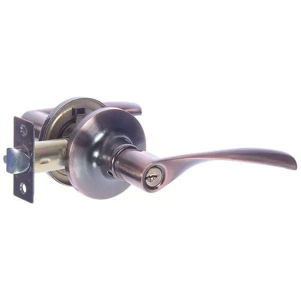 Ручка-защёлка Avers 8023-01-AC, с ключом и фиксатором, сталь, цвет старая медь ограничитель двери с фиксатором 003674